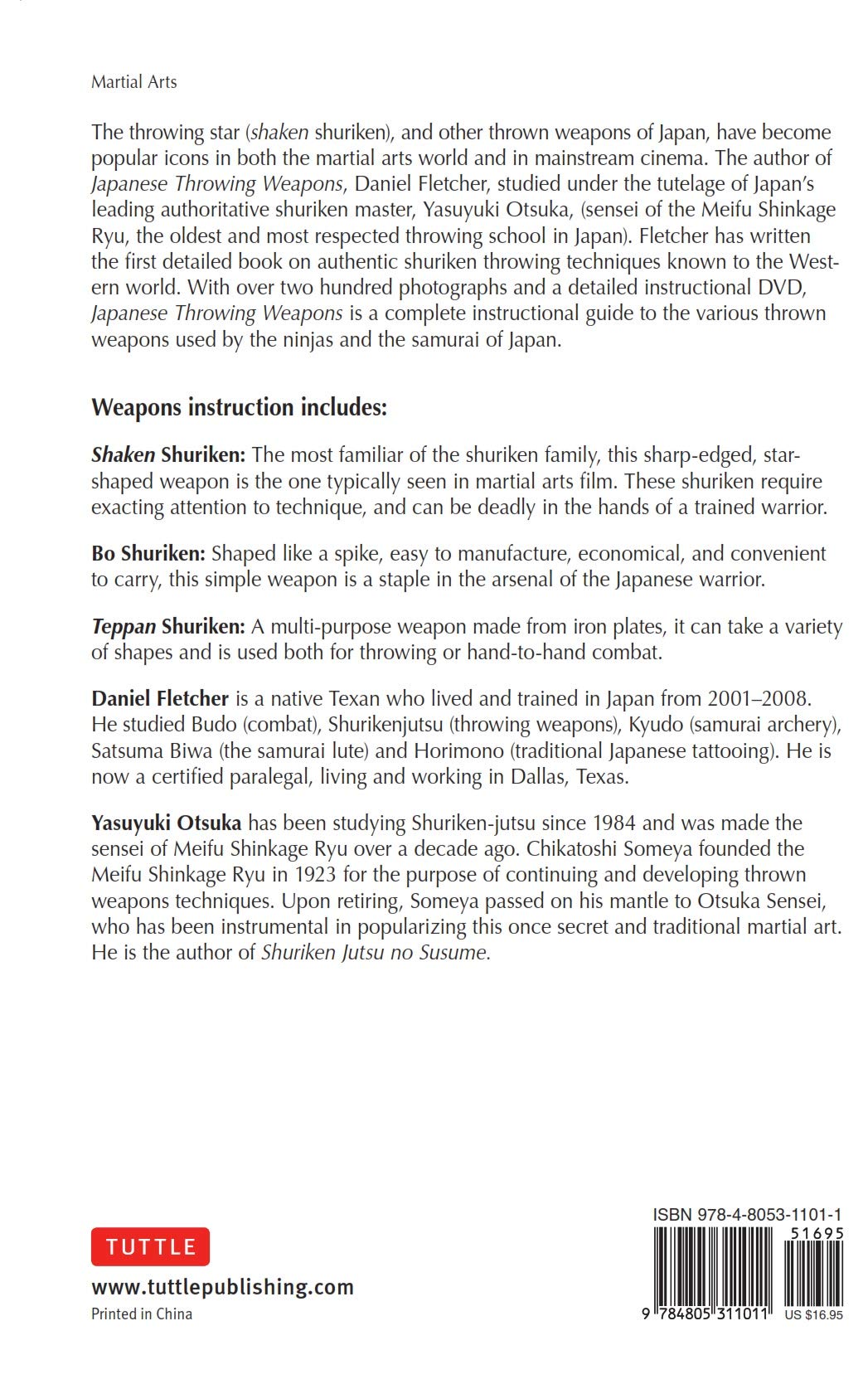 Japanese Throwing Weapons: Mastering Shuriken Throwing Techniques Book & DVD by Daniel Fletcher (Preowned) - Budovideos