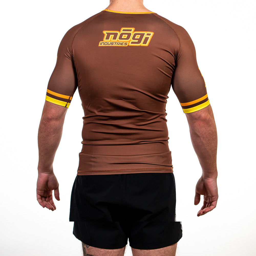 '7Four Short Sleeve Rank Rash Guard Brown by Nogi Industries