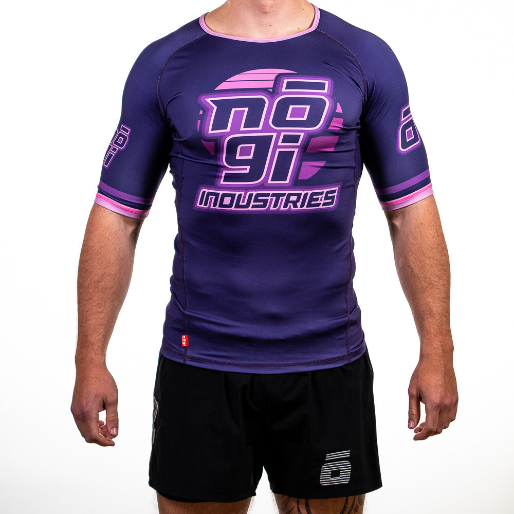 '7Four Short Sleeve Rank Rash Guard Purple by Nogi Industries
