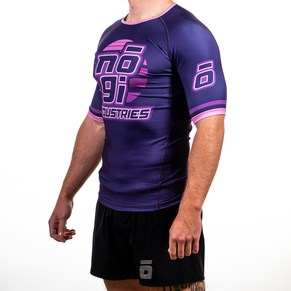 '7Four Short Sleeve Rank Rash Guard Purple by Nogi Industries