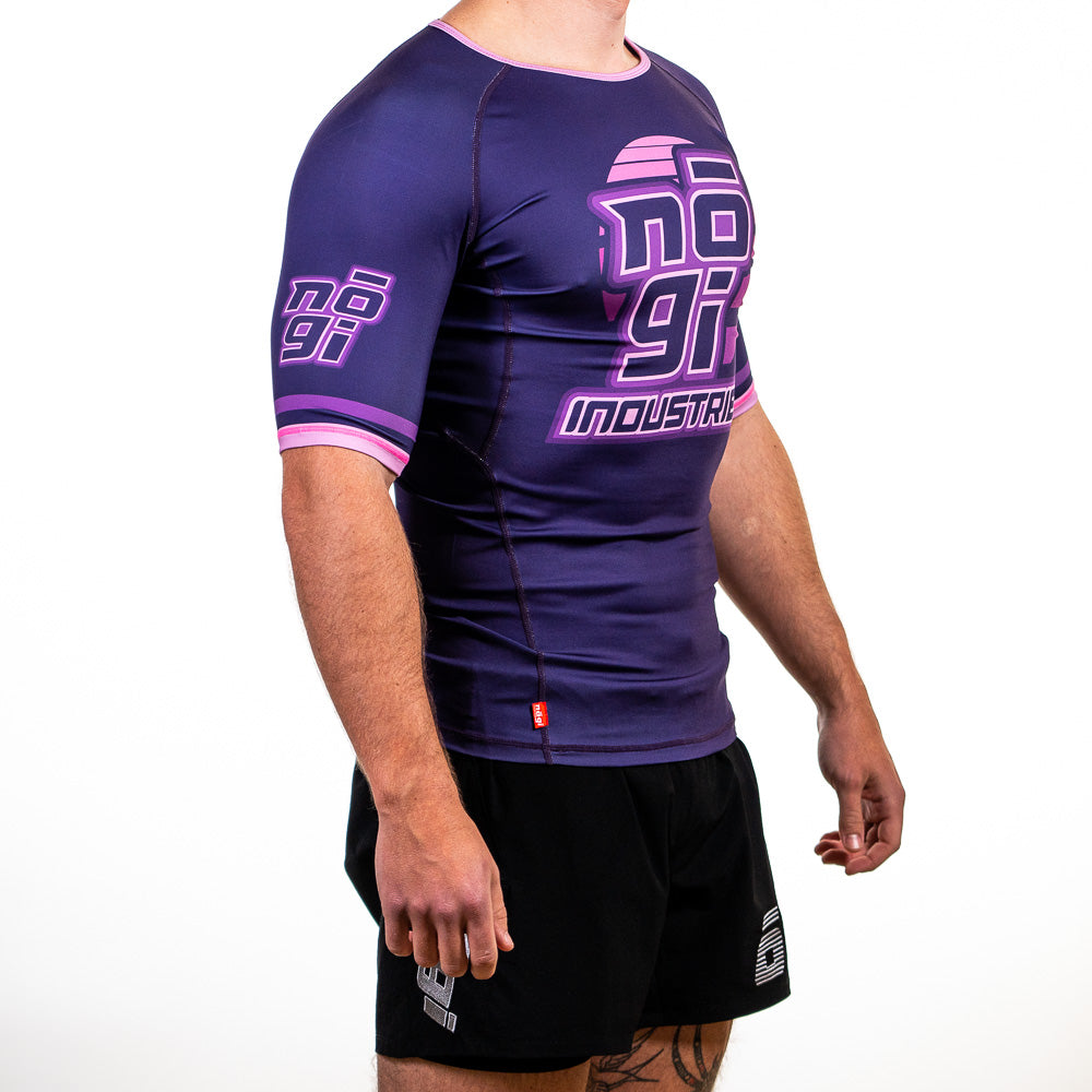 '7Four Short Sleeve Rank Rash Guard Purple by Nogi Industries