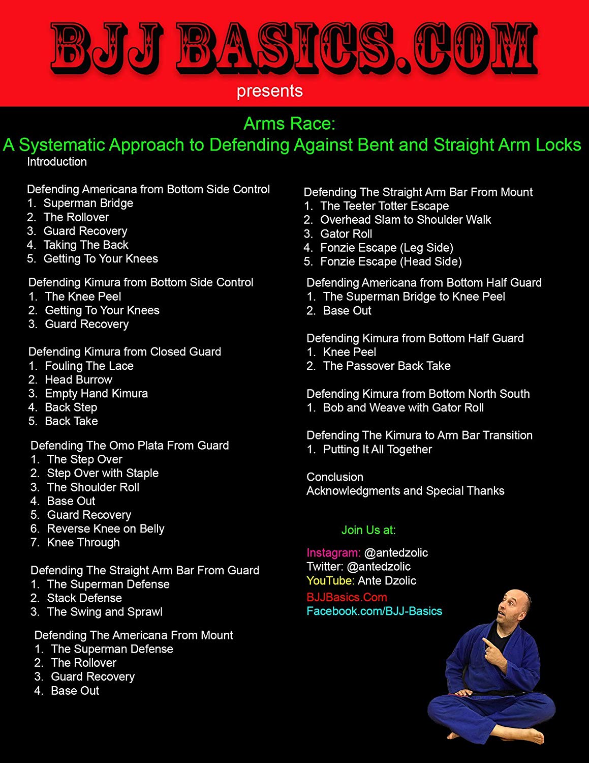Arms Race DVD: A systematic approach to defending against bent and straight arm locks with Ante Dzolic - Budovideos Inc