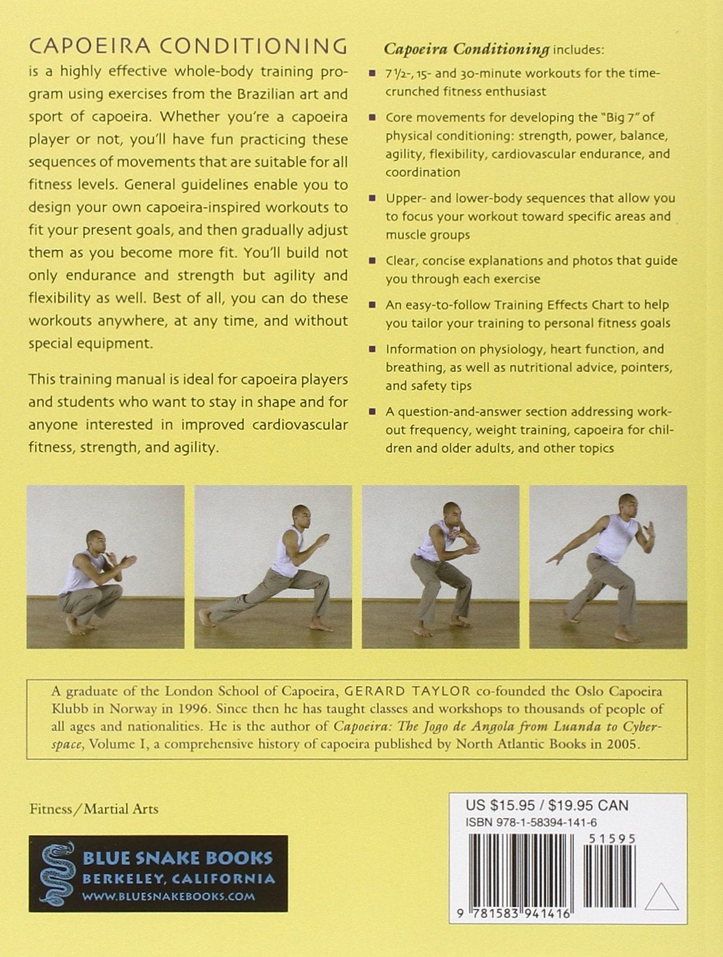 Capoeira Conditioning: How to Build Strength, Agility, and Cardiovascular Fitness Using Capoeira Movements Book by Gerard Taylor (Preowned) - Budovideos Inc
