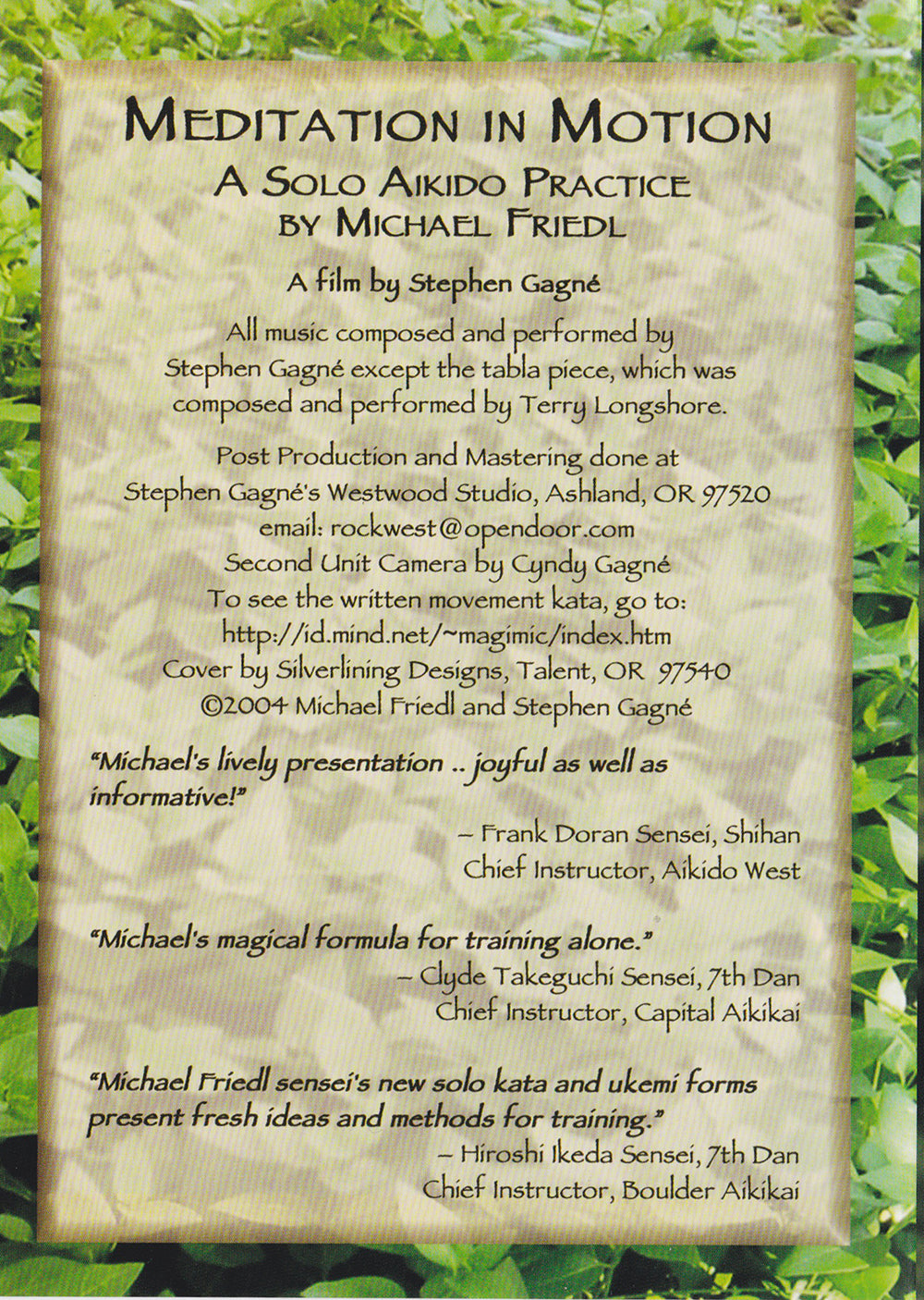 Meditation in Motion: Solo Aikido Practice DVD by Michael Friedl (Preowned) - Budovideos Inc