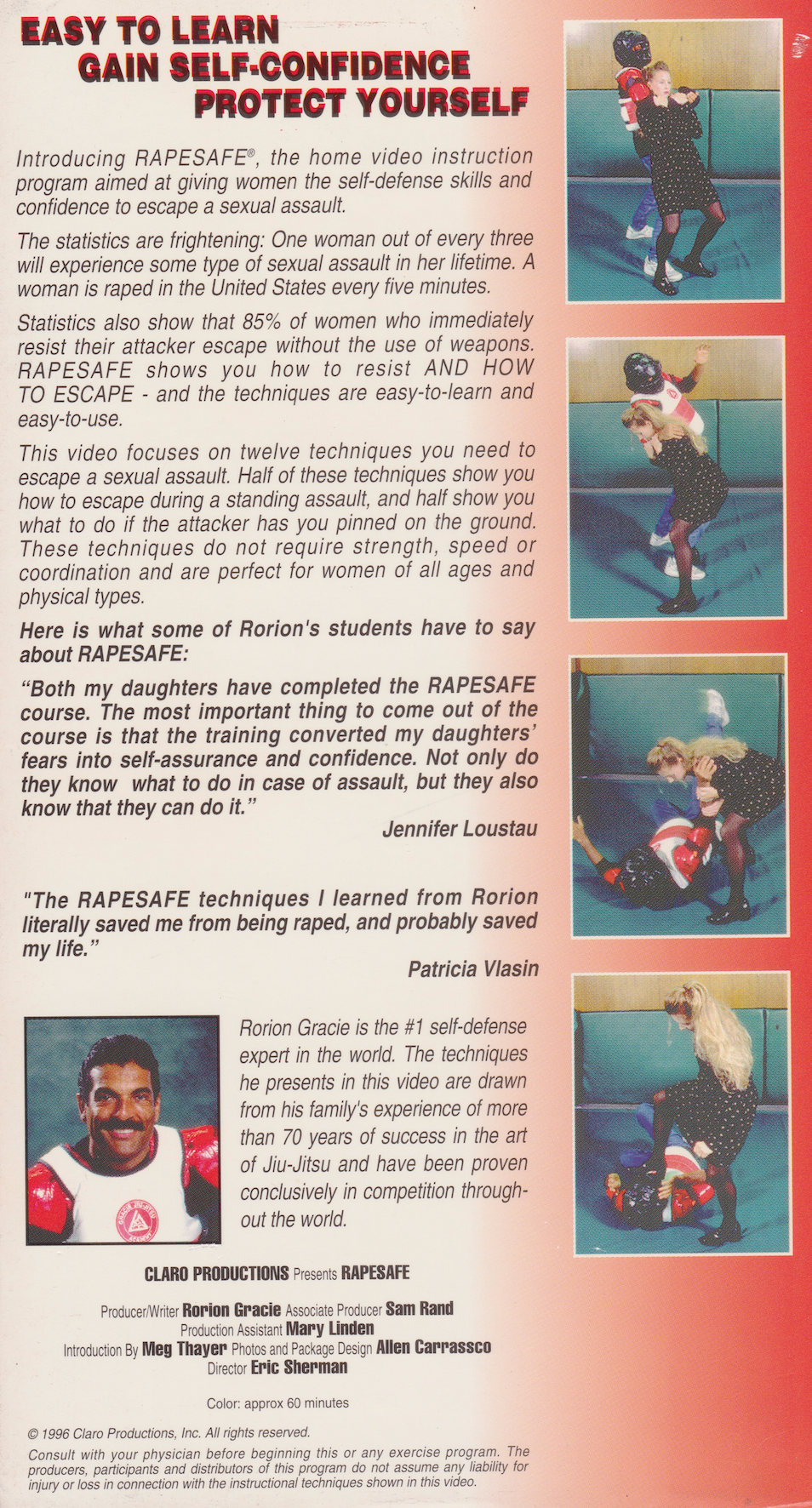 Rape Safe VHS with Rorion Gracie (Preowned) - Budovideos Inc