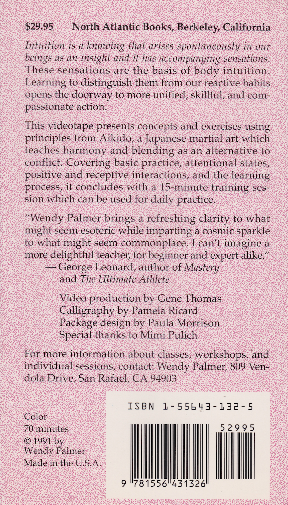 The Intuitive Body VHS by Wendy Palmer (Preowned) - Budovideos Inc