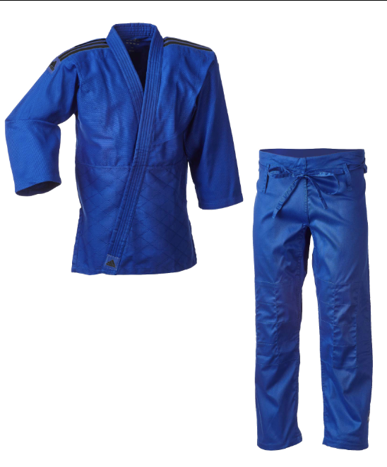 J350 Club Judo Gi - Blue w Black Stripes by Adidas - Budovideos Inc