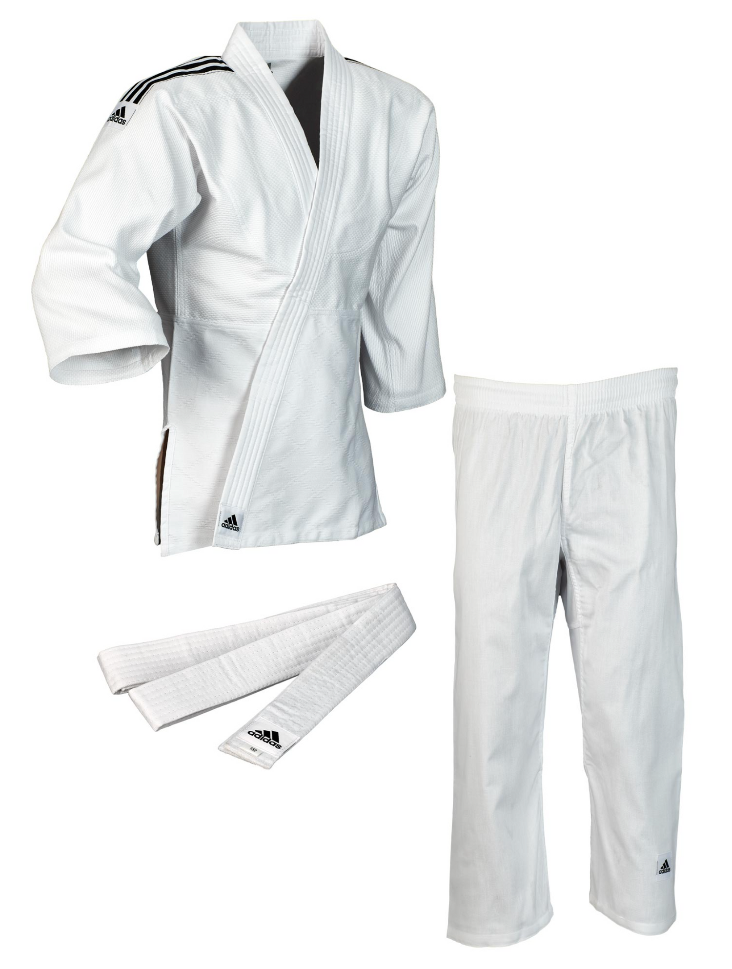 J350 Club Judo Gi - White w Black Stripes by Adidas - Budovideos Inc