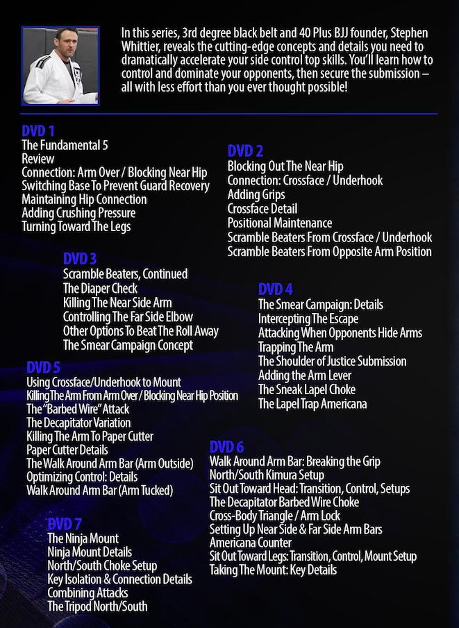 The Pillars: Side Control Mastery 7 DVD Set by Stephen Whittier - Budovideos Inc