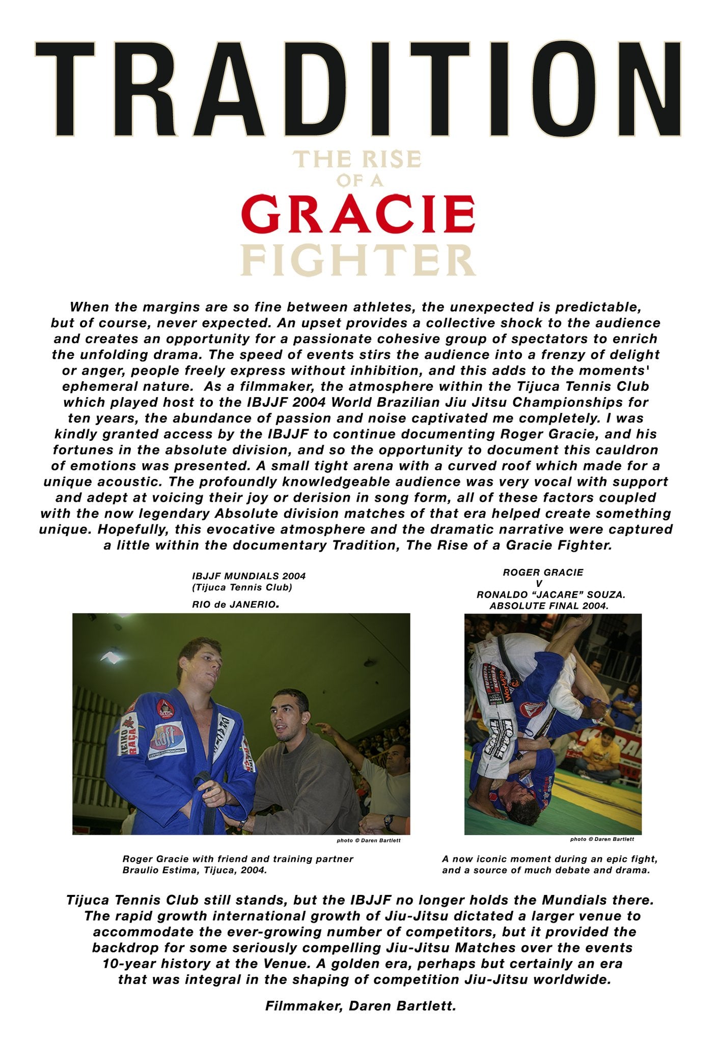 Tradition, The Rise of a Gracie Fighter DVD (Roger Gracie Documentary) - Budovideos Inc