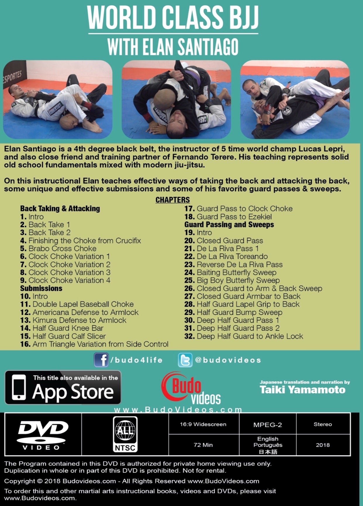 World Class BJJ 3 Volume DVD or Blu-ray by Elan Santiago - Budovideos Inc