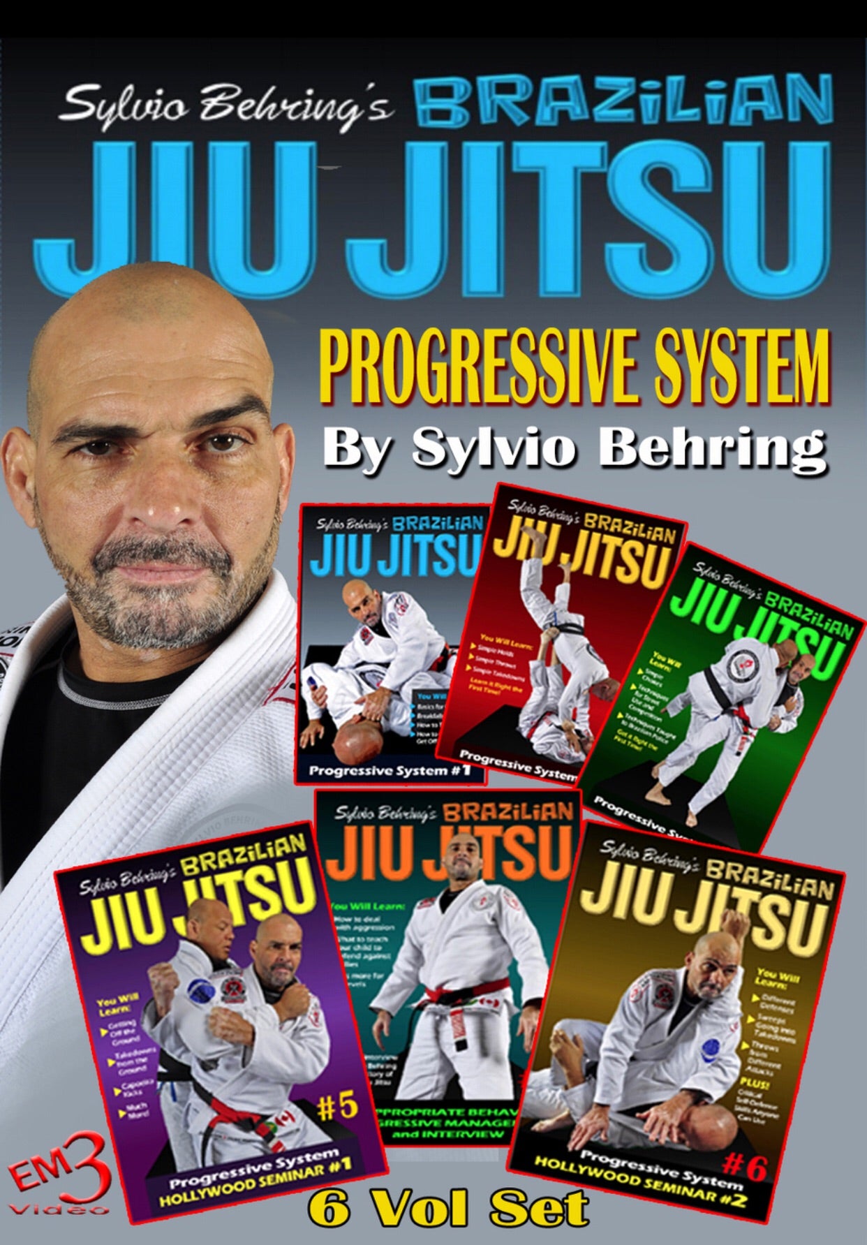 PROGRESSIVE BJJ System 6 DVD Set by Sylvio Behring - Budovideos Inc