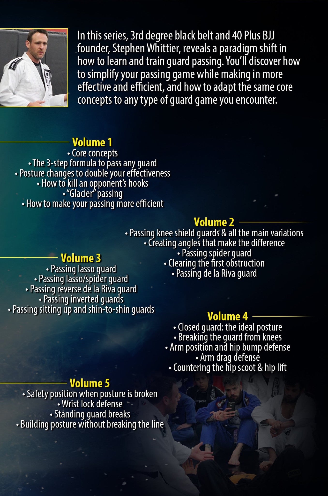 The Pillars: Guard Passing Course 5 DVD Set by Stephen Whittier - Budovideos Inc