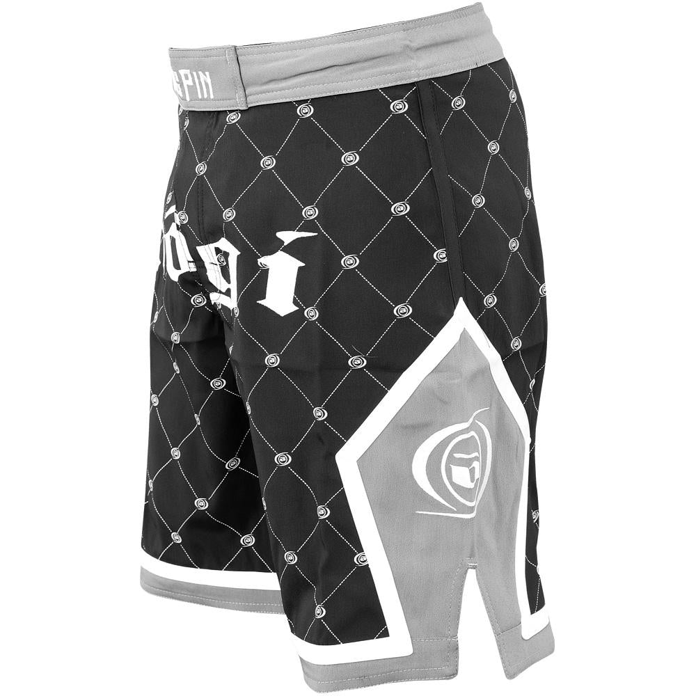 Kingpin 2.0 Black and Gray MMA Fight Shorts - Budovideos Inc