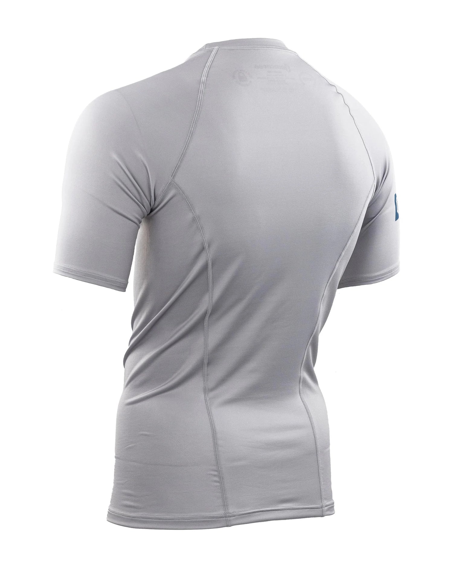 Men's Short Sleeve Solid Gray Rash Guard by Gameness