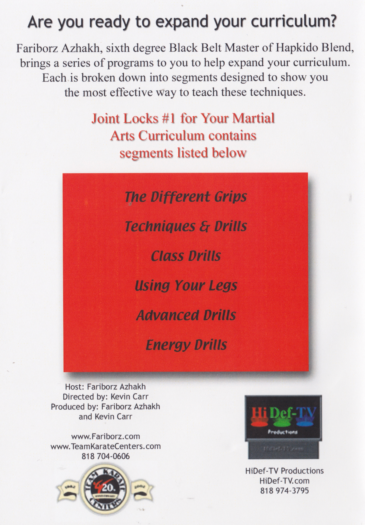 Joint Locks: Arm Bars for Your Martial Arts Curriculum DVD by Faiborz Azhakh (Preowned)