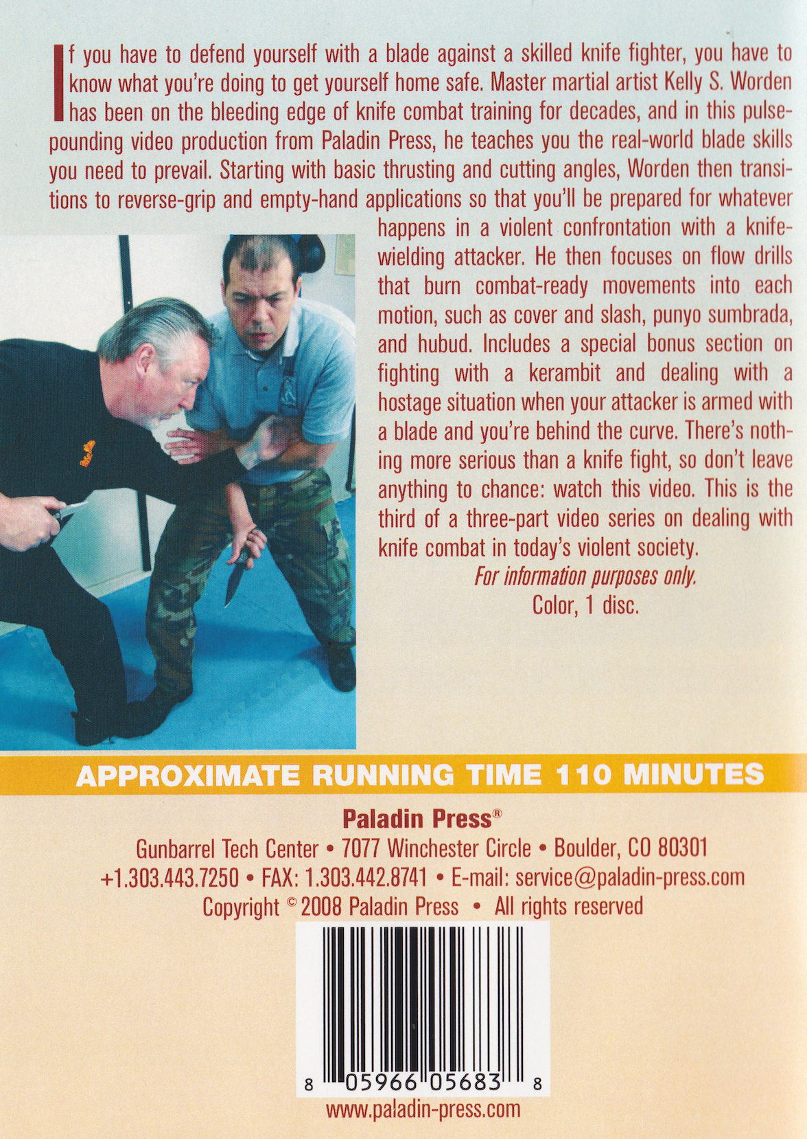 21st Century Knife Combat DVD 3  by Kelly Worden (Preowned)