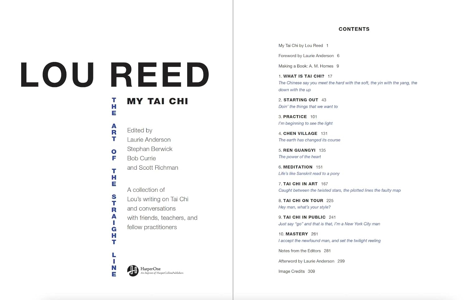 The Art of the Straight Line: My Tai Chi Book by Lou Reed