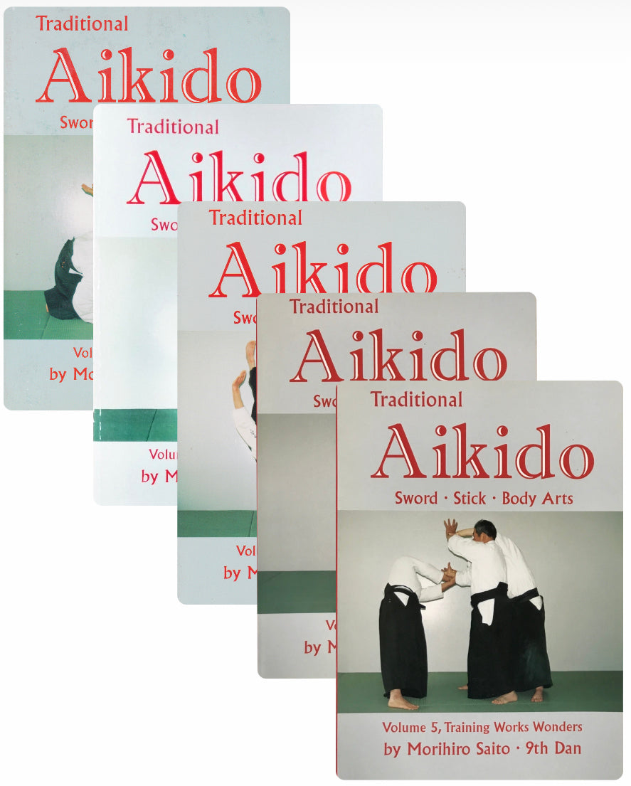 Juego completo de 5 libros de Aikido tradicional de Morihiro Saito (usado)