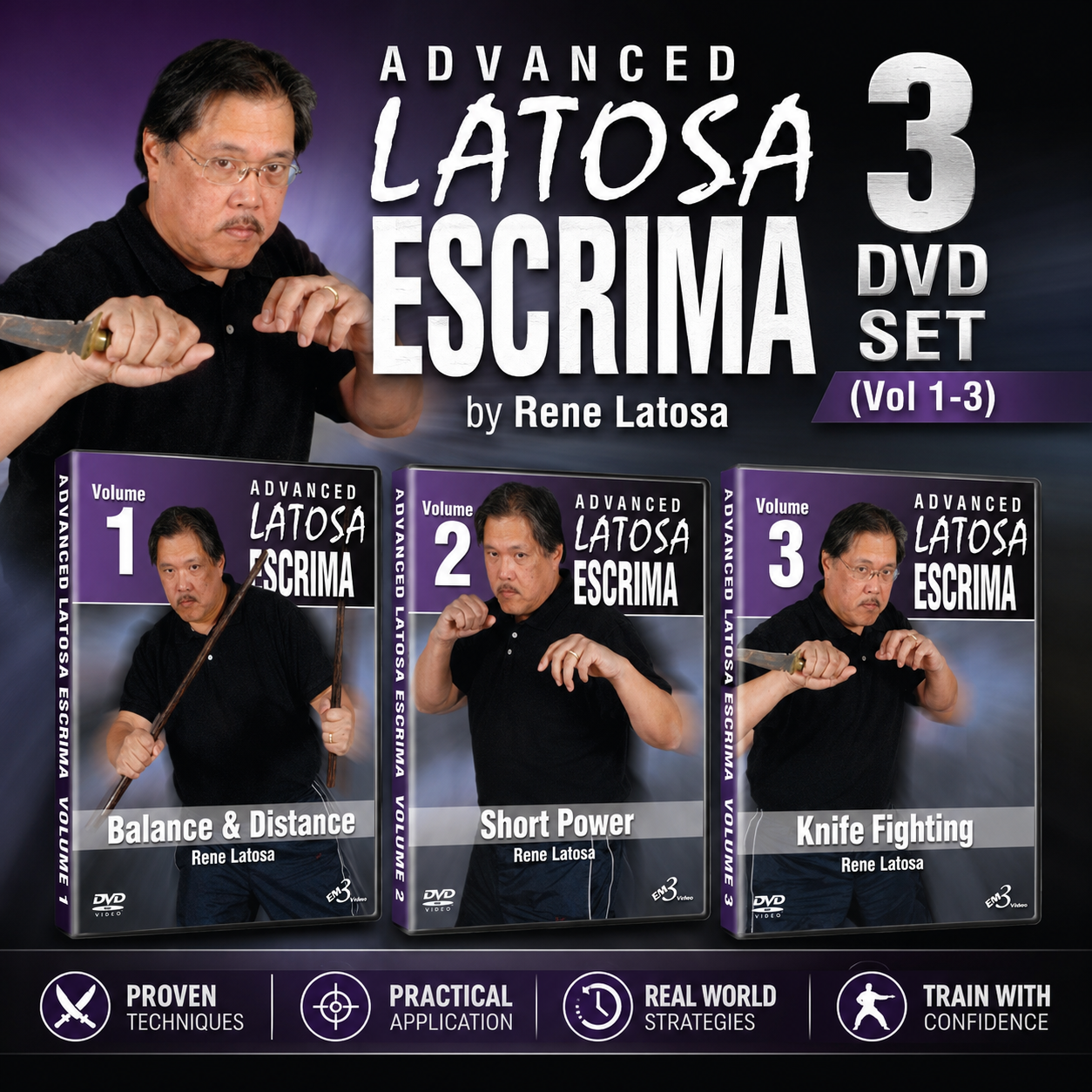 Advanced Latosa Escrima 3 DVD Set (Vol 1-3) by Rene Latosa