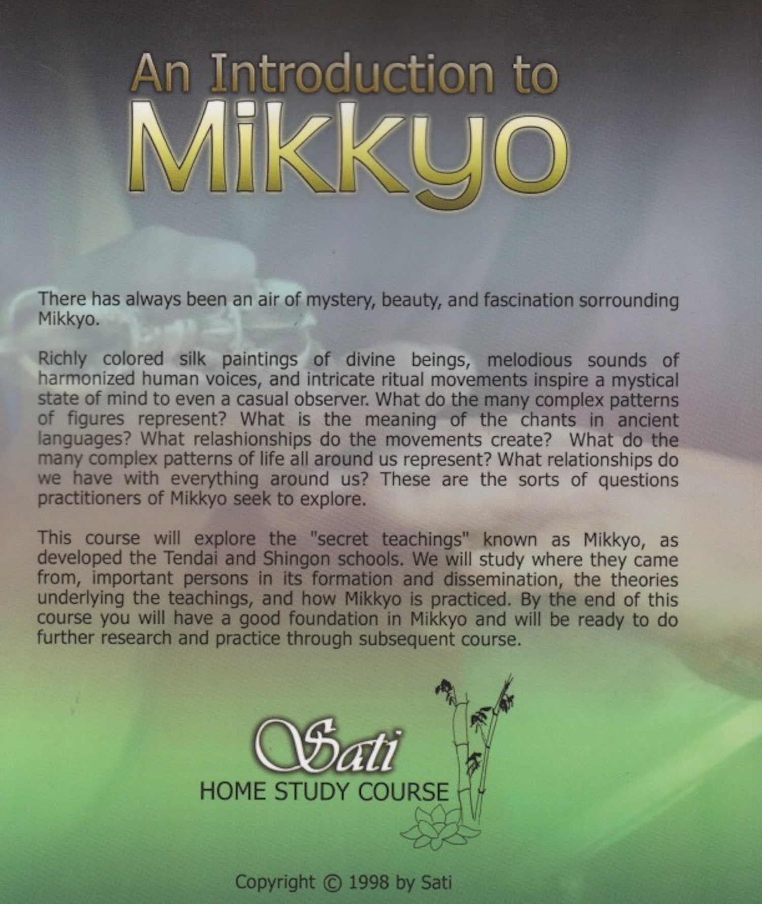 An Intro to Mikkyo Book & CD 6 Week Course by Richard Sears