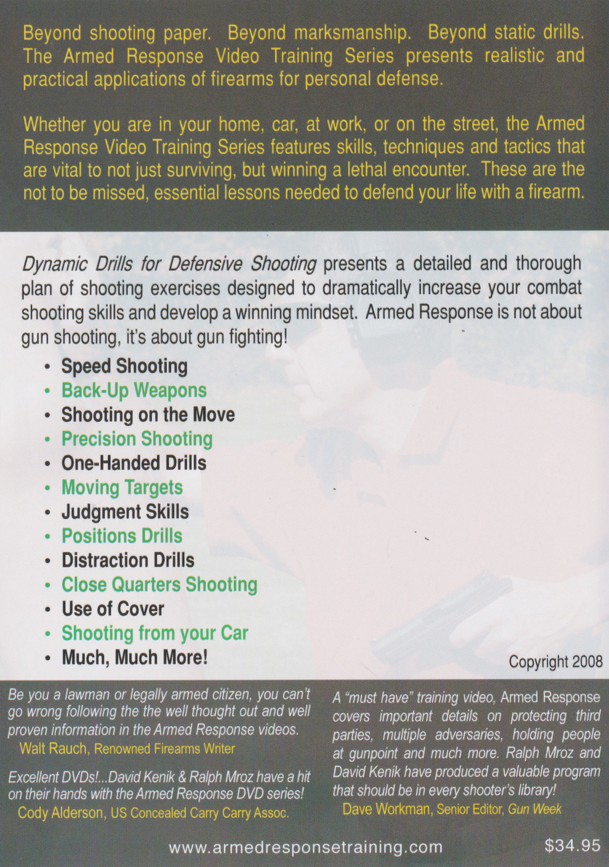 Armed Response: Dynamic Drills for Defensive Shooting DVD with David Kenik & Ralph Mroz (Preowned)