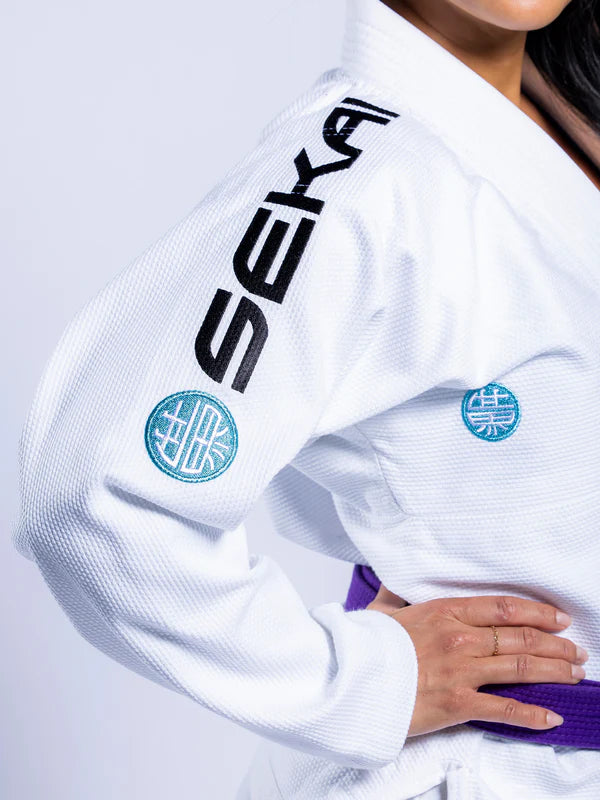 Women's Sekai 3.0  White & Teal BJJ Gi by Fuji