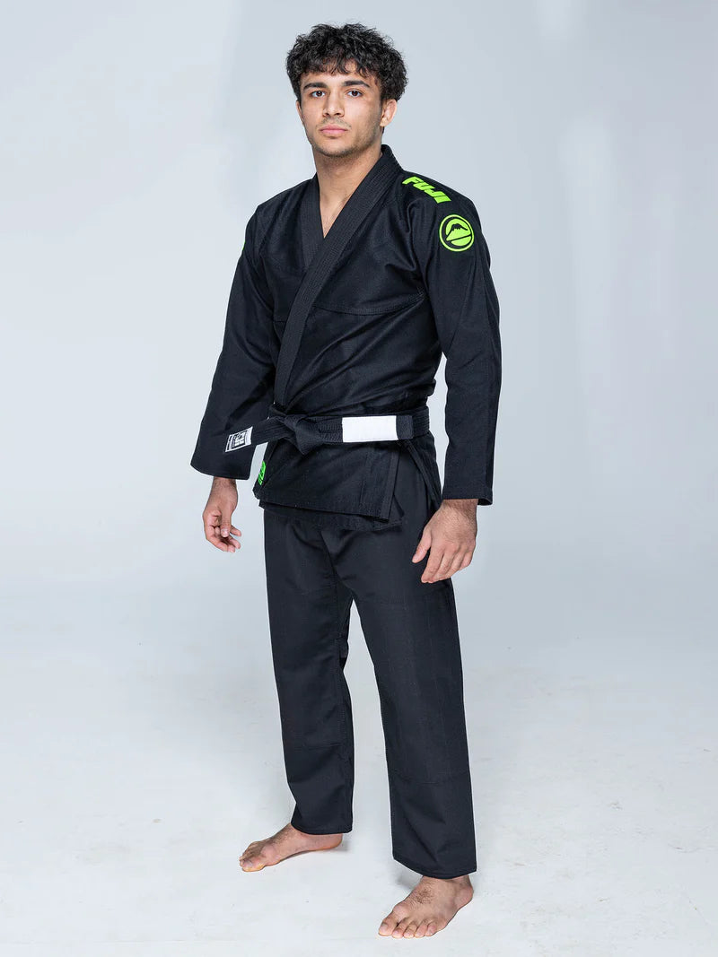 Baseline 2.0 Slim Fit BJJ Gi Black & Green by Fuji Sports