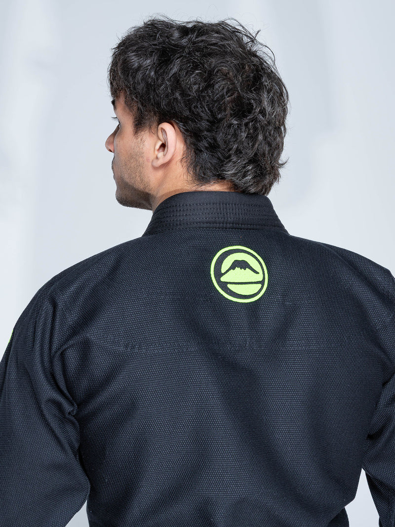 Baseline 2.0 Slim Fit BJJ Gi Black & Green by Fuji Sports