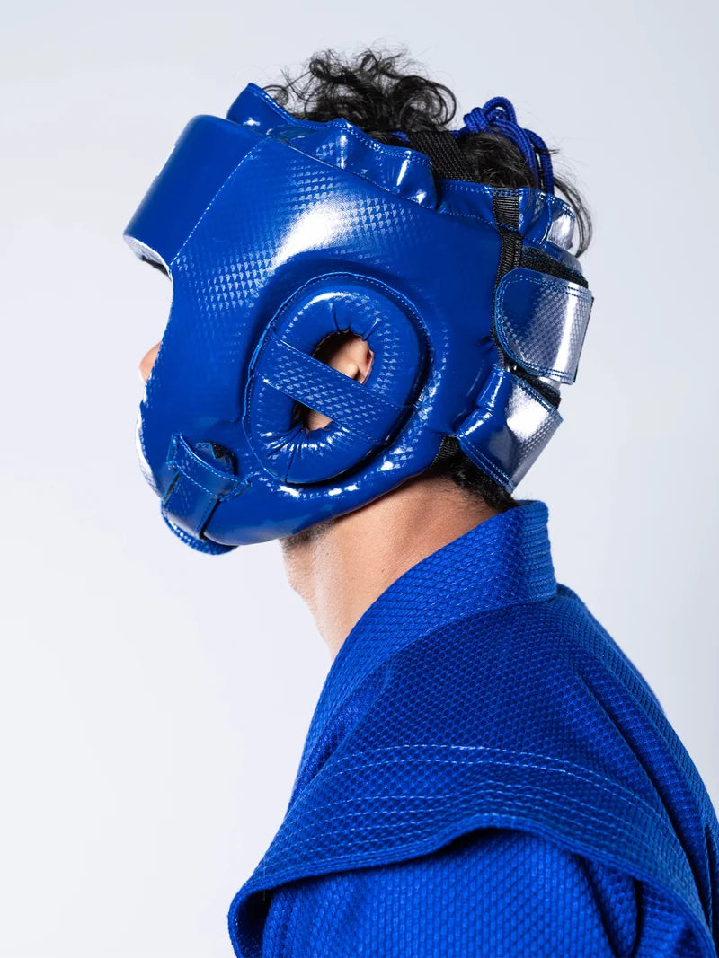 FIAS Sambo Combat Headgear Blue by Fuji