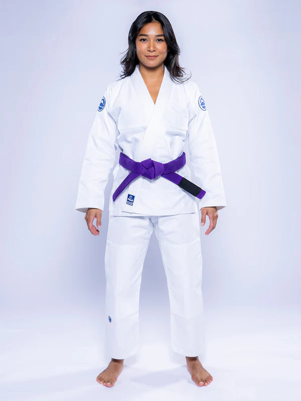 Womens Baseline 2.0 BJJ Gi White & Navy by Fuji Sports