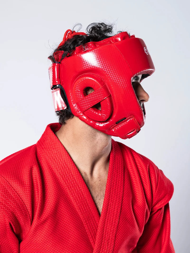 FIAS Sambo Combat Headgear Red by Fuji