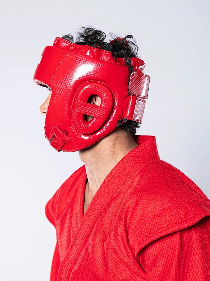 FIAS Sambo Combat Headgear Red by Fuji