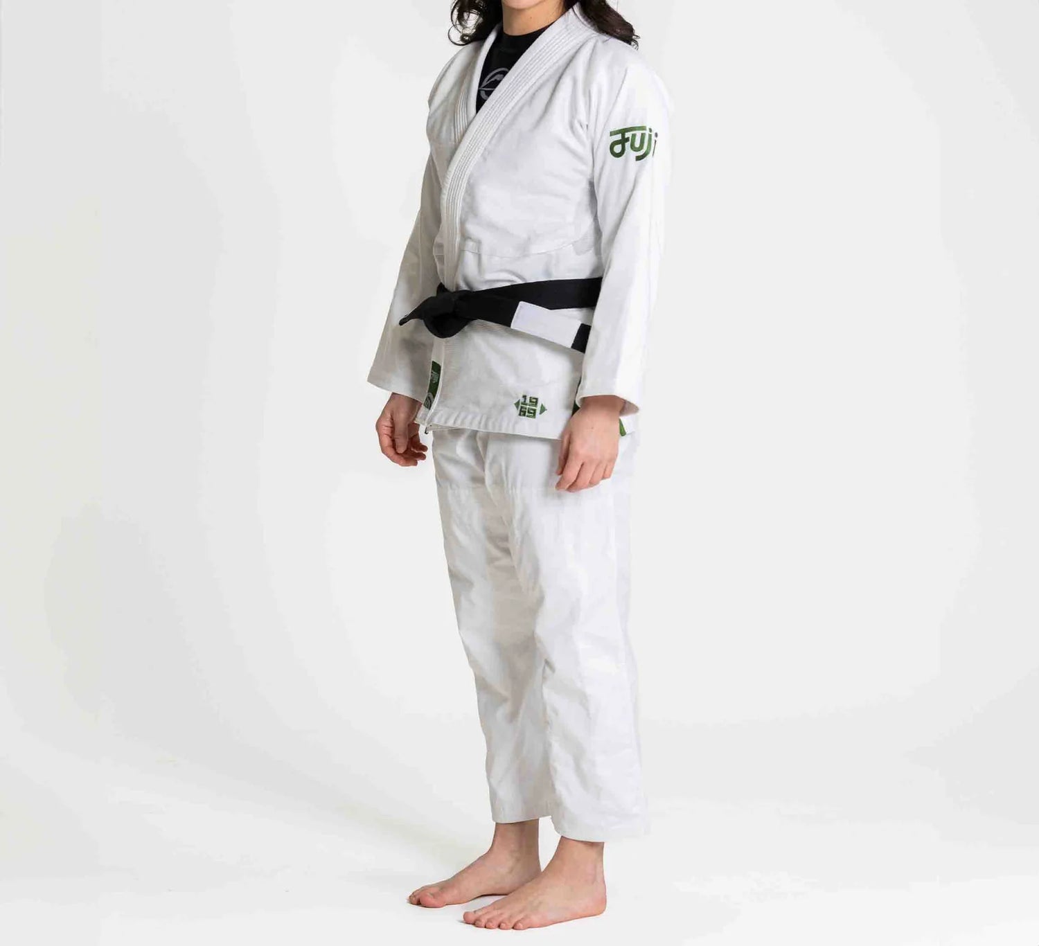 Womens Flow-Tech BJJ Gi White/Green by Fuji