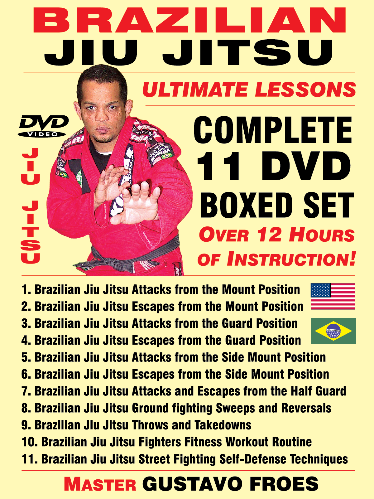 BJJ Ultimate Lecciones 11 DVD Set por Gustavo Froes