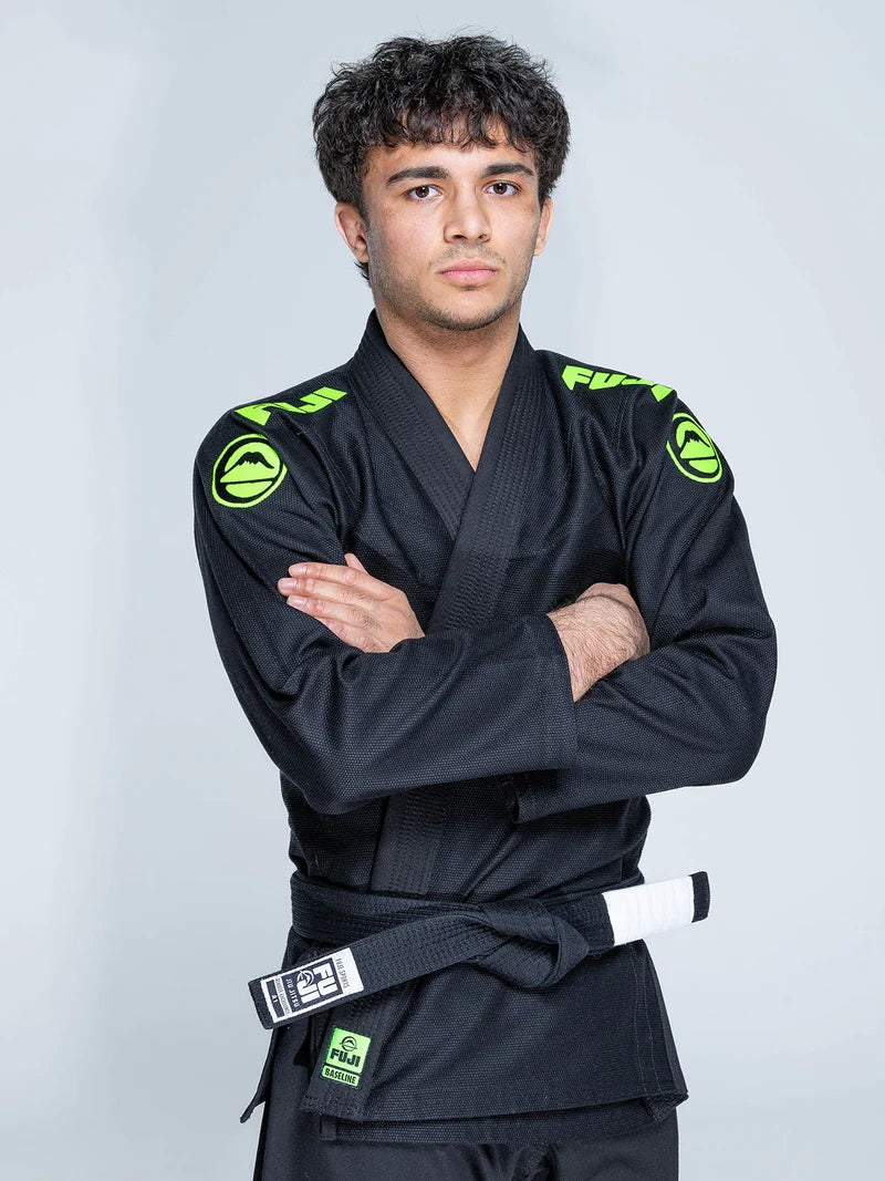Baseline 2.0 Slim Fit BJJ Gi Black & Green by Fuji Sports