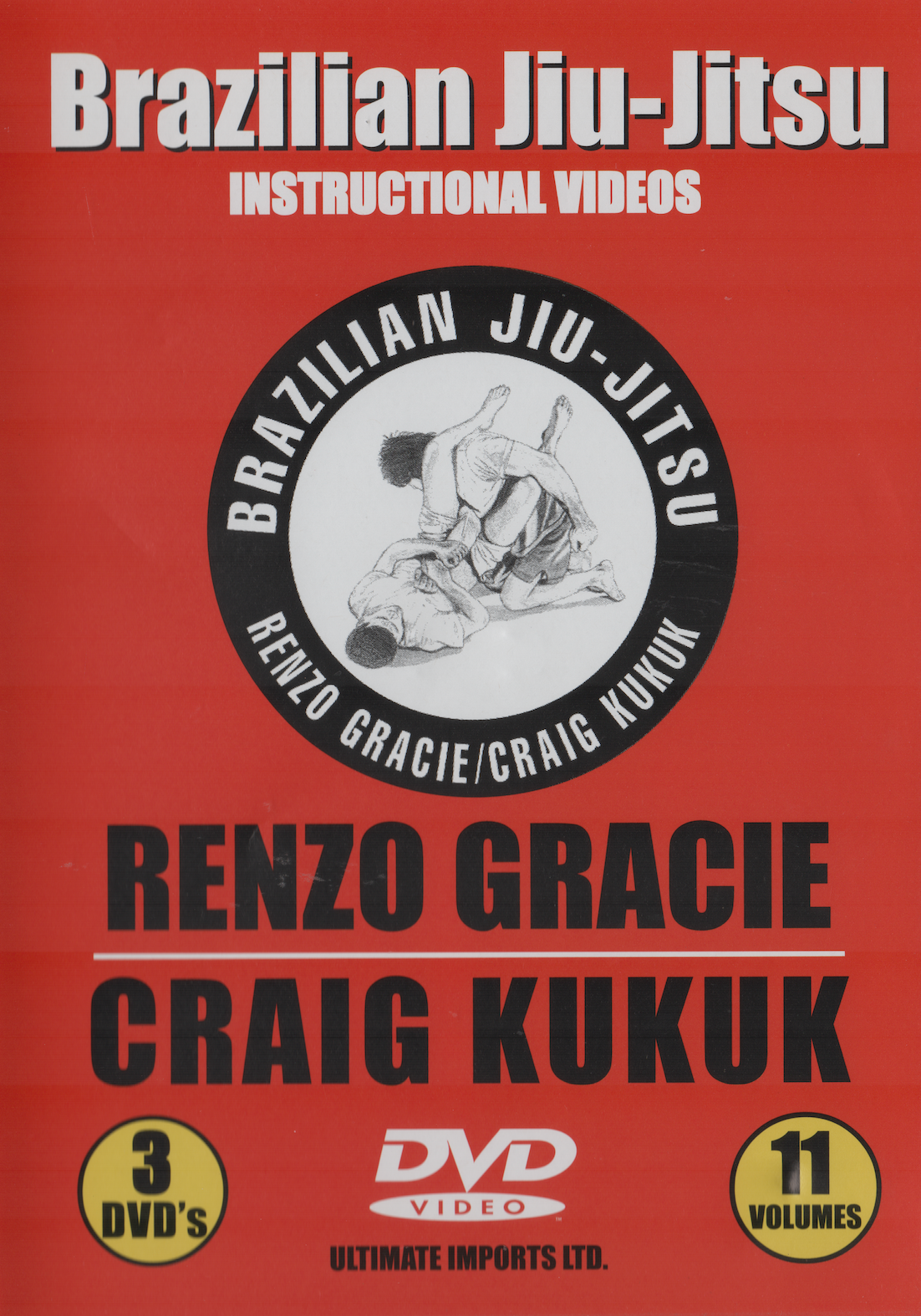 Brazilian Jiu-Jitsu 3 DVD Set by Renzo Gracie & Craig Kukuk (Preowned)