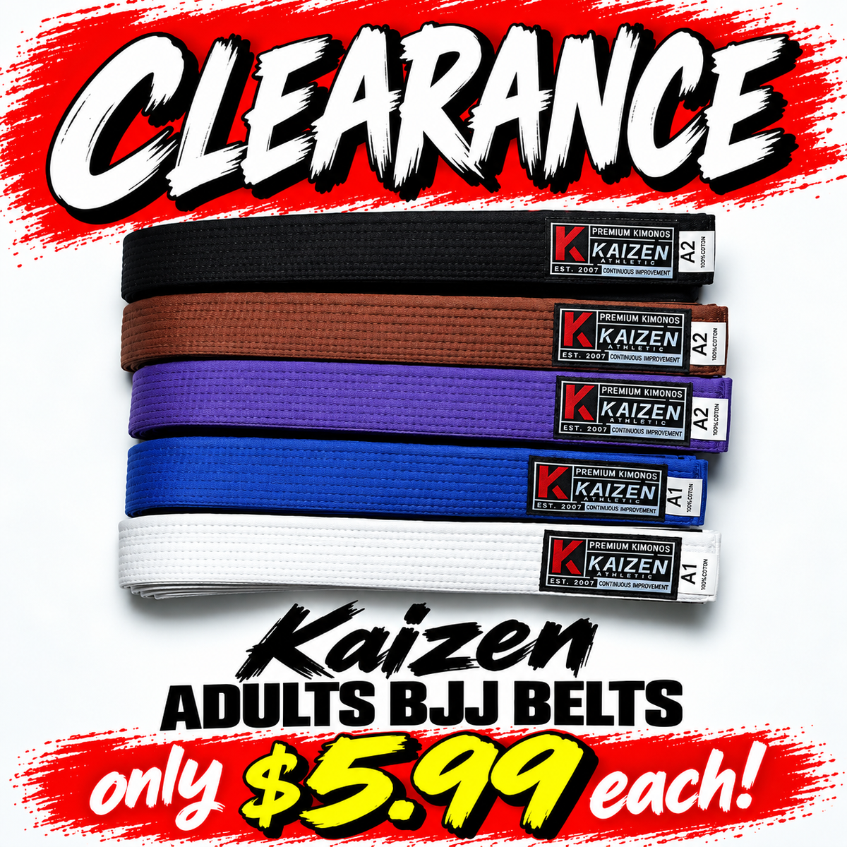 Kaizen Athletic の BJJ ベルト
