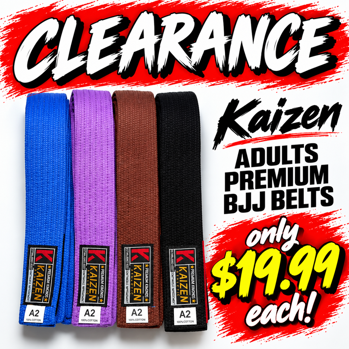 Kaizen Athletic のプレミアム BJJ 着ベルト