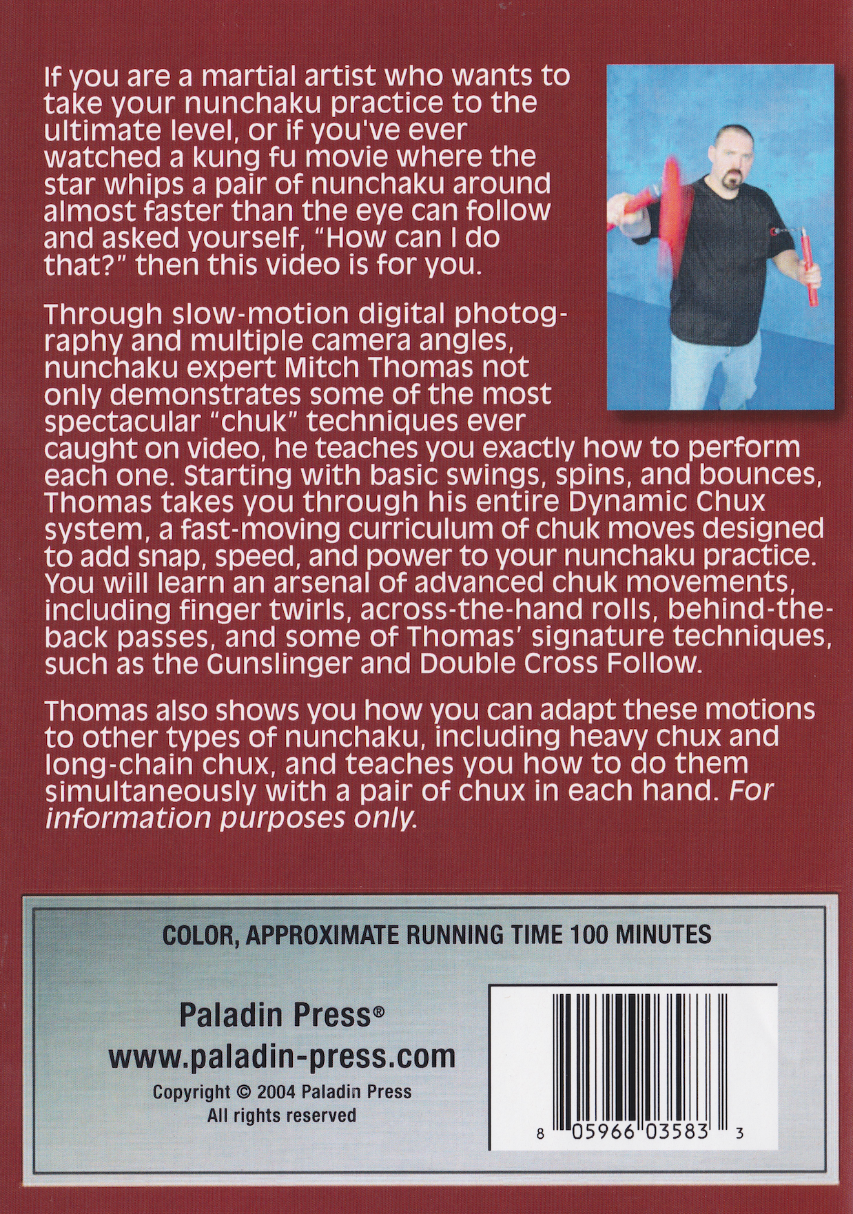 Dynamic Chux: Fast & Flashy Nunchaku Techniques for Form & Demonstration DVD by Mitch Thomas