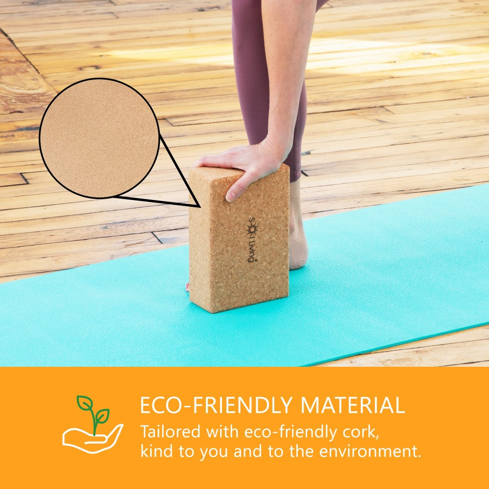 Yoga Blocks - Natural Cork Meditation & Support Block
