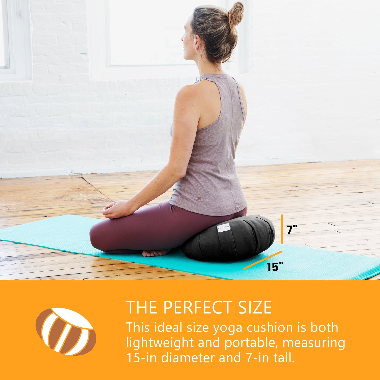 Bolster Pillow Zafu Yoga Meditation Cushion - Round - 15