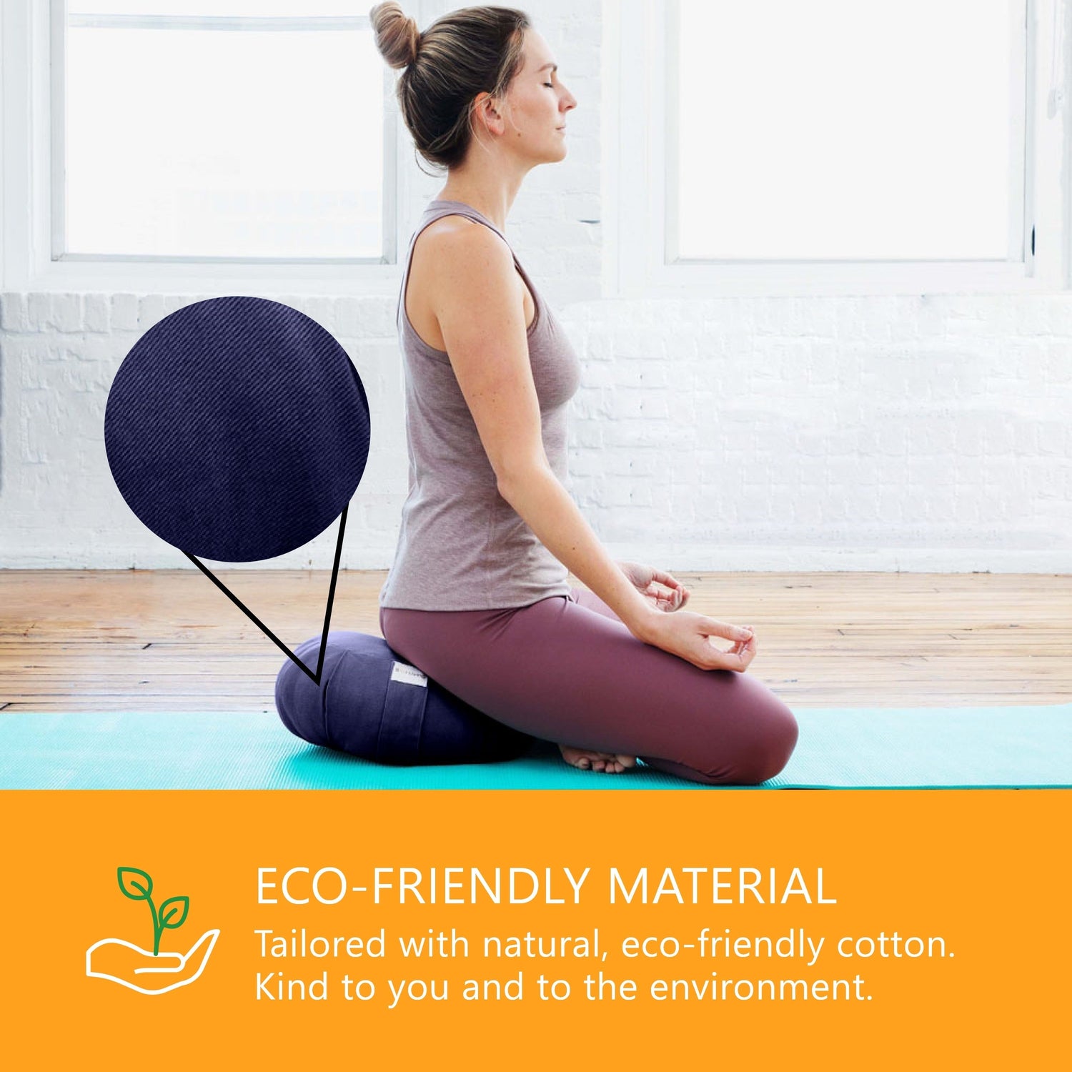 Bolster Pillow Zafu Yoga Meditation Cushion - Round - 15