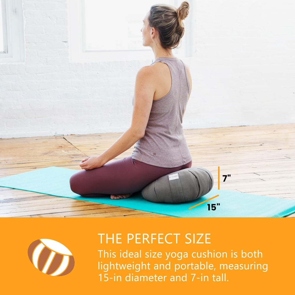 Bolster Pillow Zafu Yoga Meditation Cushion - Round - 15