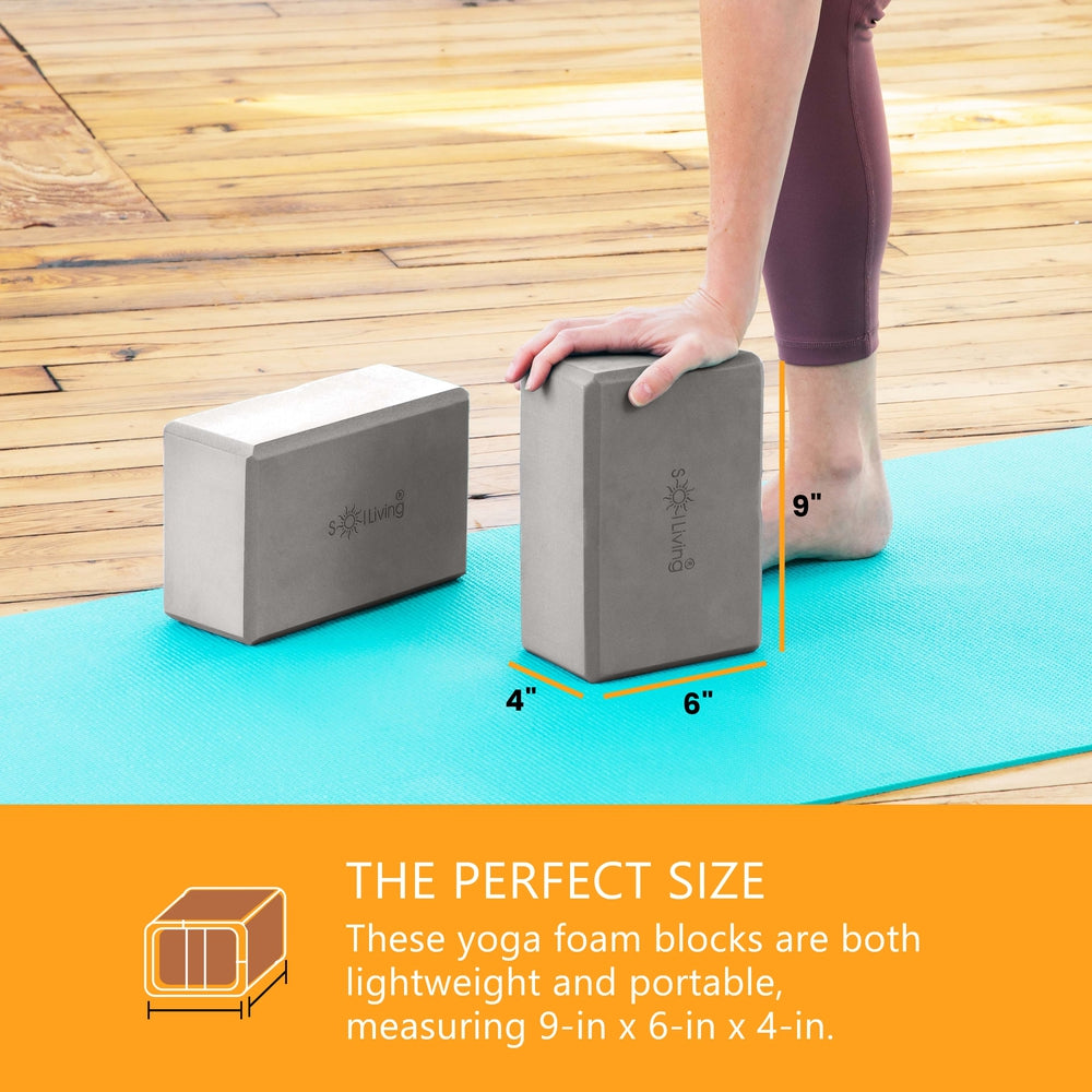 Yoga Blocks (2 Pack) — Latex-Free High-Density Foam Blocks
