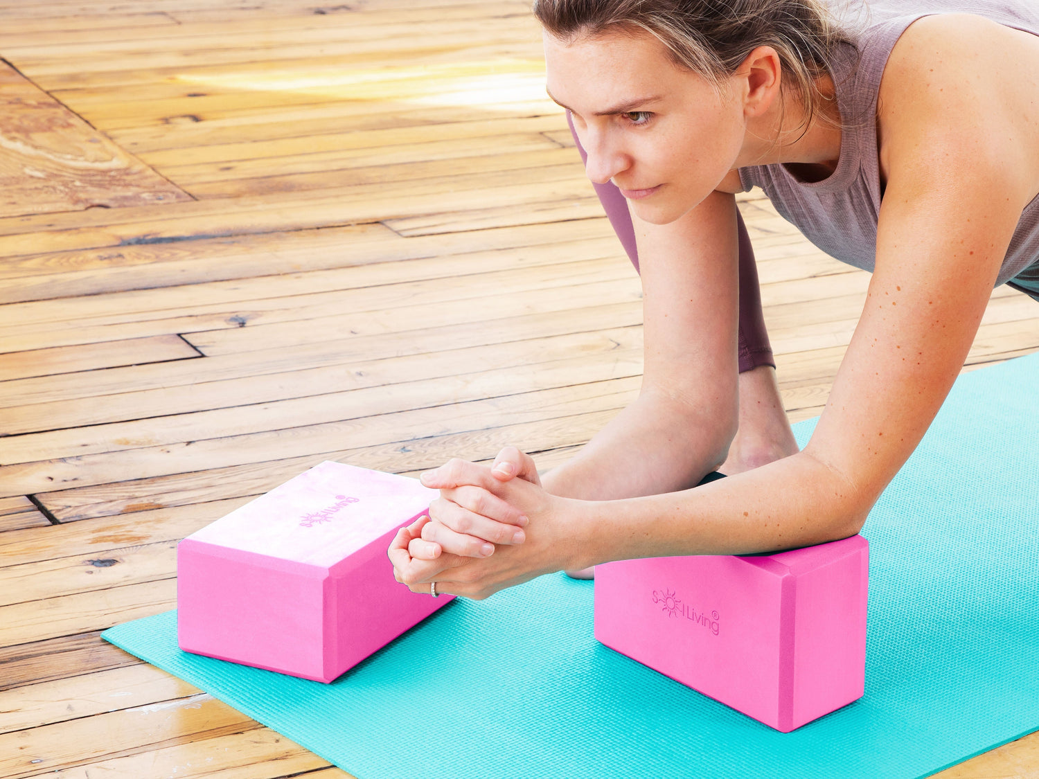 Yoga Blocks (2 Pack) — Latex-Free High-Density Foam Blocks