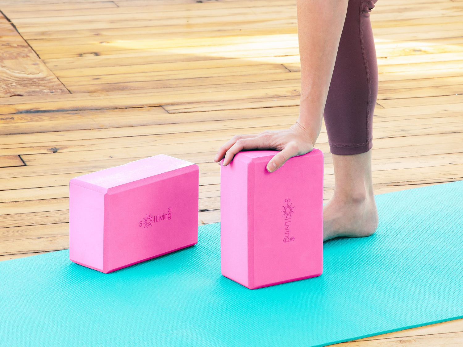 Yoga Blocks (2 Pack) — Latex-Free High-Density Foam Blocks