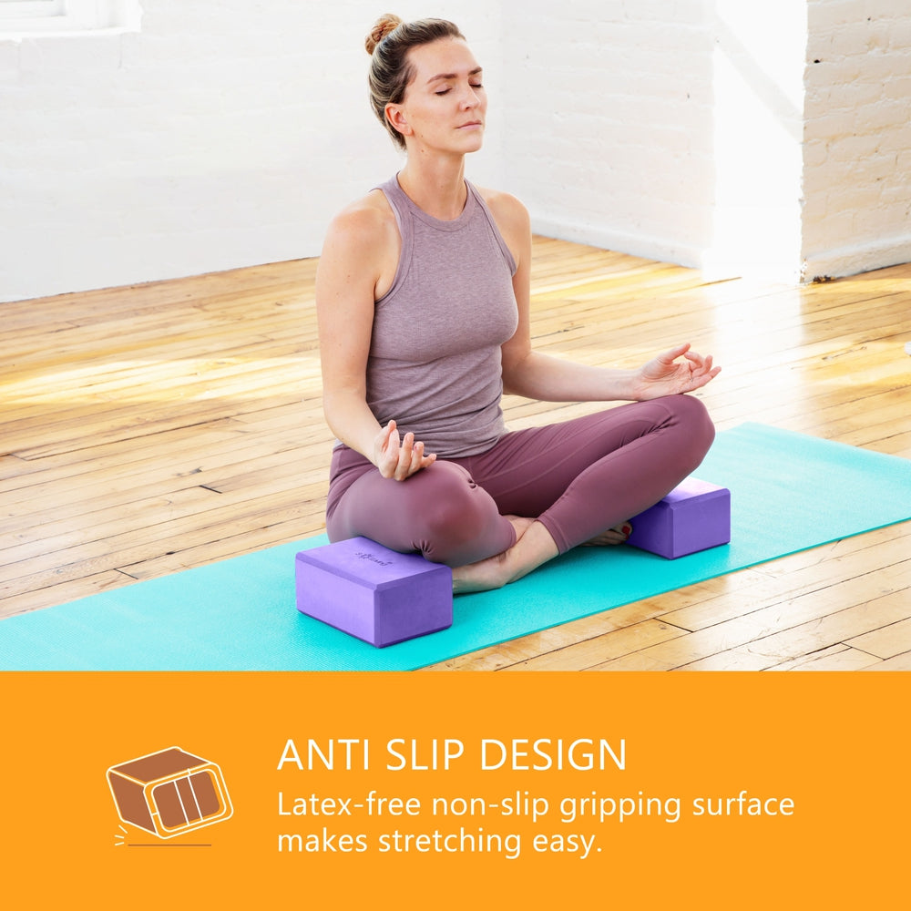 Yoga Blocks (2 Pack) — Latex-Free High-Density Foam Blocks
