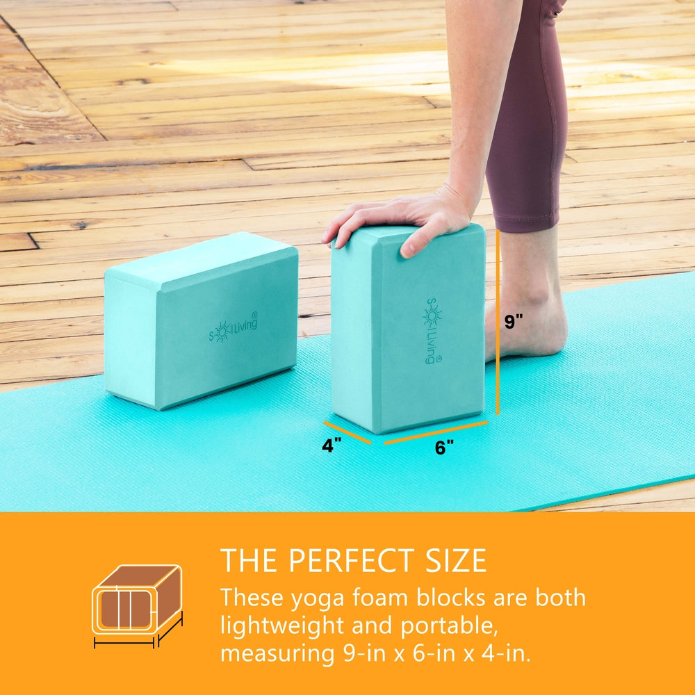 Yoga Blocks (2 Pack) — Latex-Free High-Density Foam Blocks