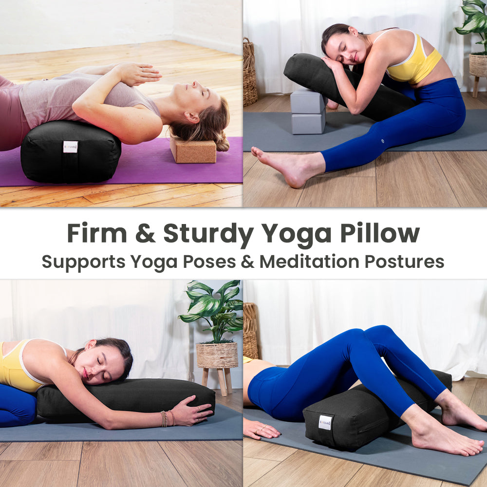 Bolster Pillow for Yoga & Meditation - Rectangular Cotton, 28